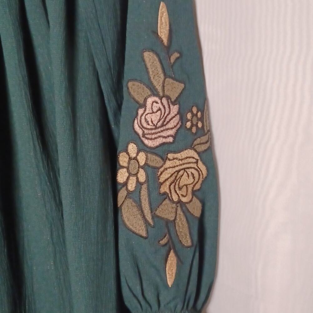 ELIT Life Green Maxi Dress With Embroidery. Size 38(6) - Picture 3 of 13